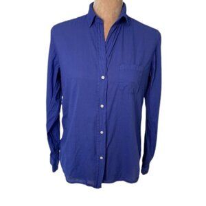 Frank & Eileen Grayson The Hero Button Up Shirt Cobalt Blue 100% Cotton XS